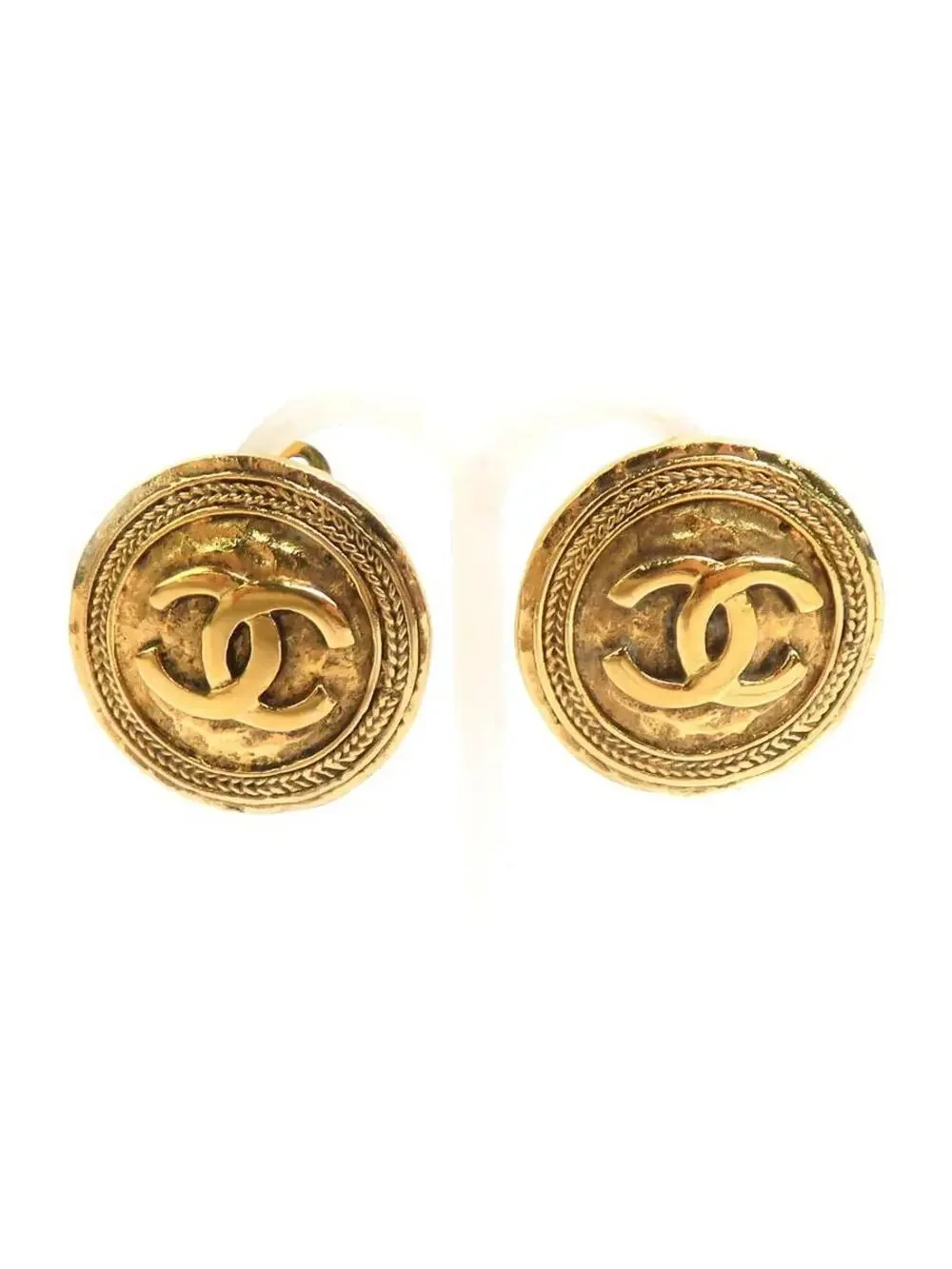 Auth Chanel Cc Logo Earrings Gold Metal #323729C30B